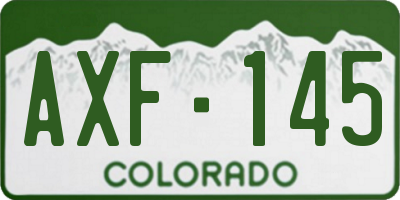 CO license plate AXF145