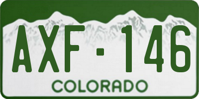CO license plate AXF146