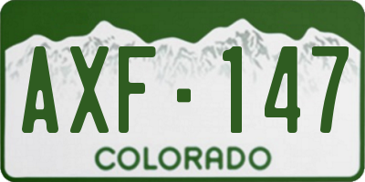 CO license plate AXF147