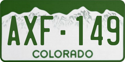 CO license plate AXF149