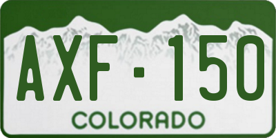 CO license plate AXF150