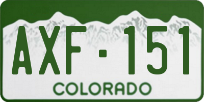 CO license plate AXF151