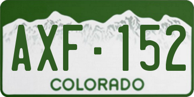 CO license plate AXF152