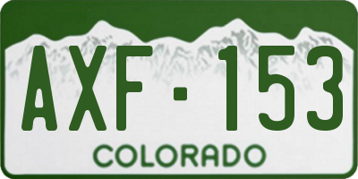 CO license plate AXF153