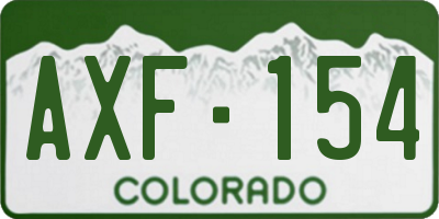 CO license plate AXF154