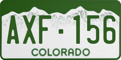 CO license plate AXF156