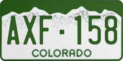 CO license plate AXF158