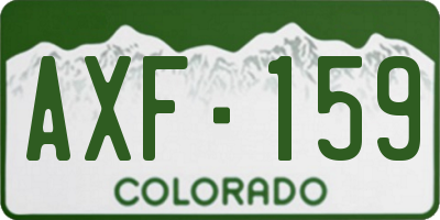 CO license plate AXF159