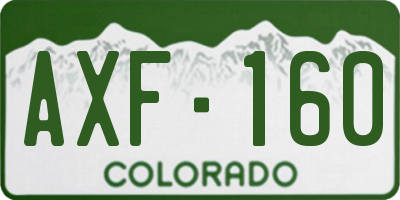 CO license plate AXF160