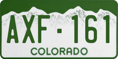 CO license plate AXF161