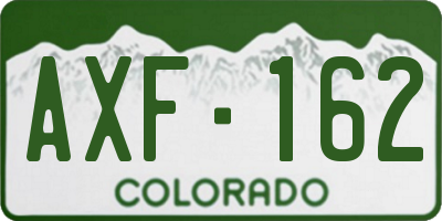 CO license plate AXF162
