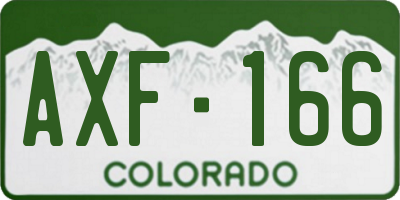 CO license plate AXF166