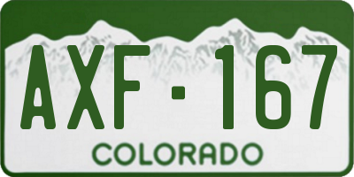 CO license plate AXF167
