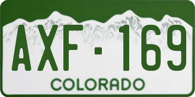 CO license plate AXF169