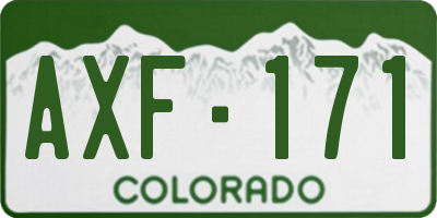 CO license plate AXF171