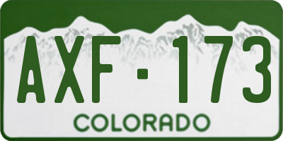 CO license plate AXF173