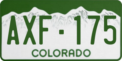 CO license plate AXF175