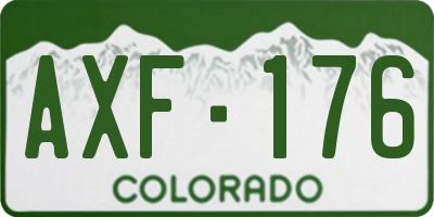 CO license plate AXF176