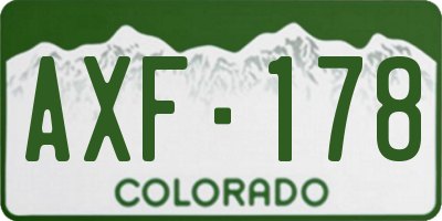 CO license plate AXF178