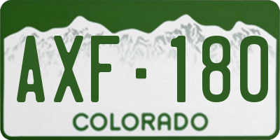 CO license plate AXF180