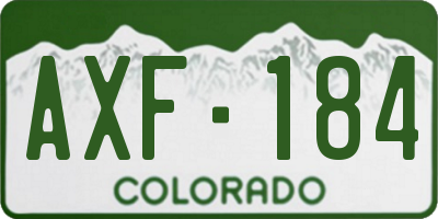 CO license plate AXF184