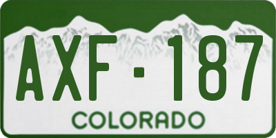 CO license plate AXF187