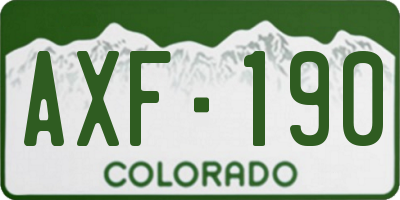 CO license plate AXF190