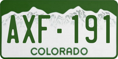 CO license plate AXF191