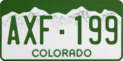 CO license plate AXF199