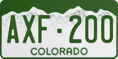 CO license plate AXF200