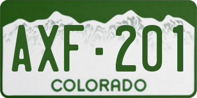 CO license plate AXF201