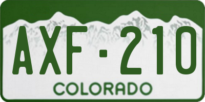 CO license plate AXF210