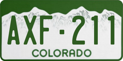CO license plate AXF211