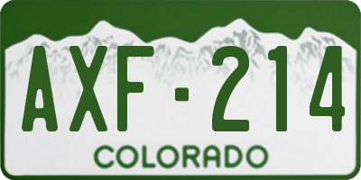CO license plate AXF214
