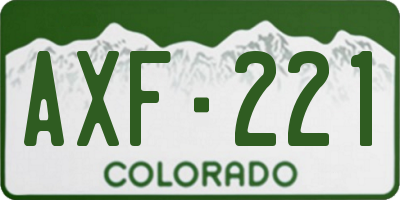 CO license plate AXF221