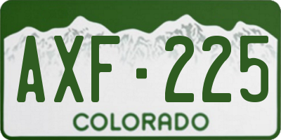 CO license plate AXF225