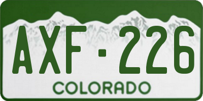 CO license plate AXF226
