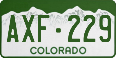 CO license plate AXF229