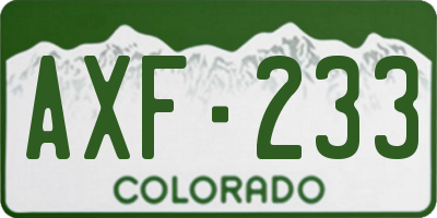 CO license plate AXF233