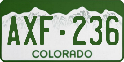 CO license plate AXF236