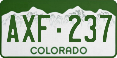 CO license plate AXF237