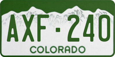 CO license plate AXF240