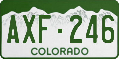 CO license plate AXF246