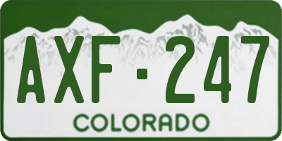 CO license plate AXF247