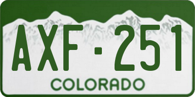 CO license plate AXF251