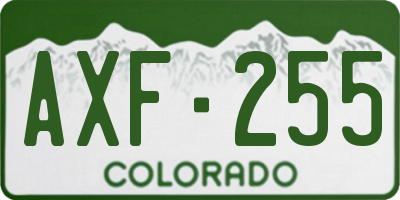 CO license plate AXF255
