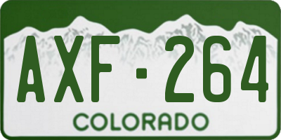 CO license plate AXF264