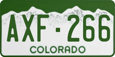 CO license plate AXF266