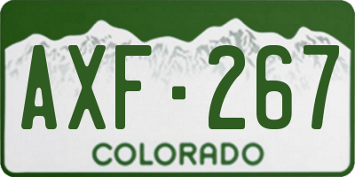 CO license plate AXF267
