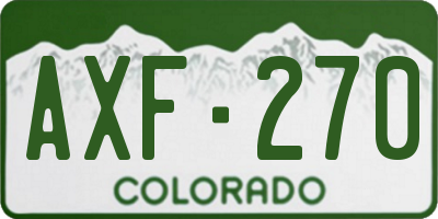 CO license plate AXF270